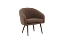 Fauteuil Theo - met bruine teddybekleding en stalen poten