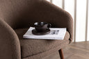 Fauteuil Theo - met bruine teddybekleding en stalen poten