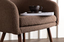 Fauteuil Theo - met bruine teddybekleding en stalen poten