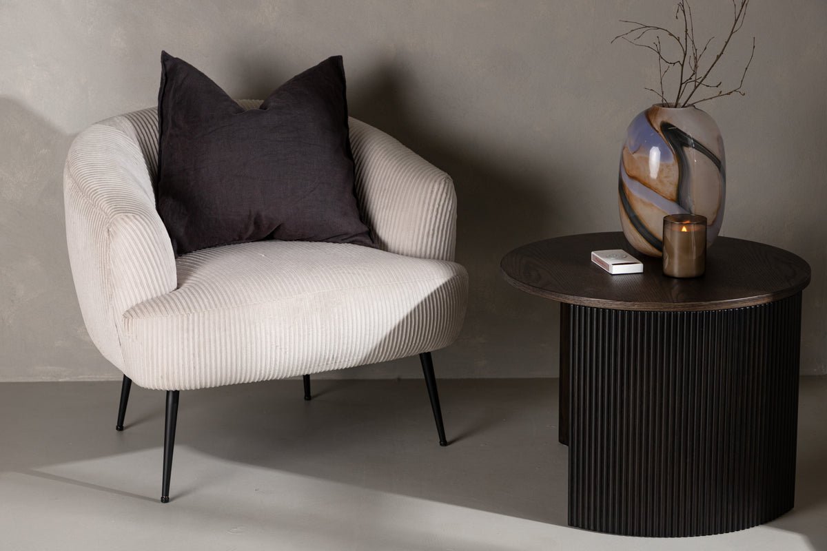 Designer Lounge Fauteuil Rivano – Cord-Loungechair in Beige