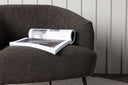 Designer loungestoel Maleno – Bouclé-relaxstoel in Antraciet