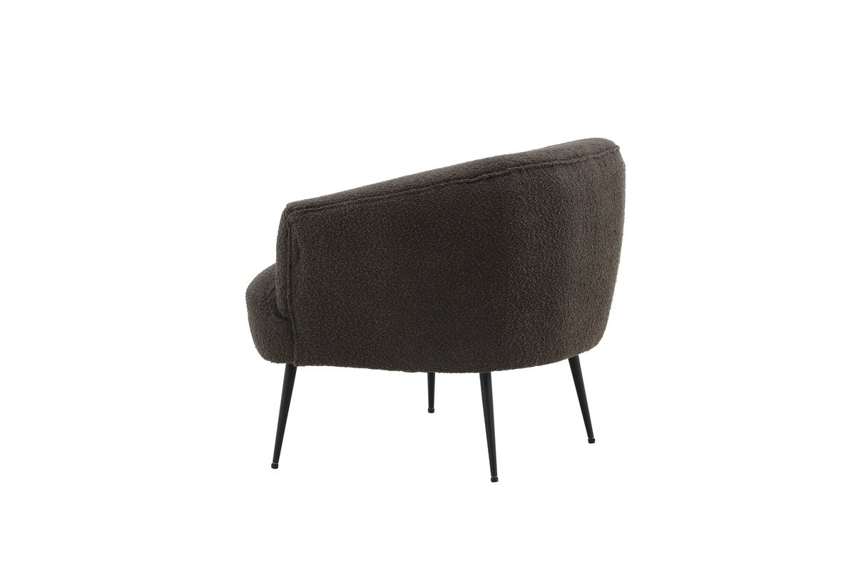 Designer loungestoel Maleno – Bouclé-relaxstoel in Antraciet