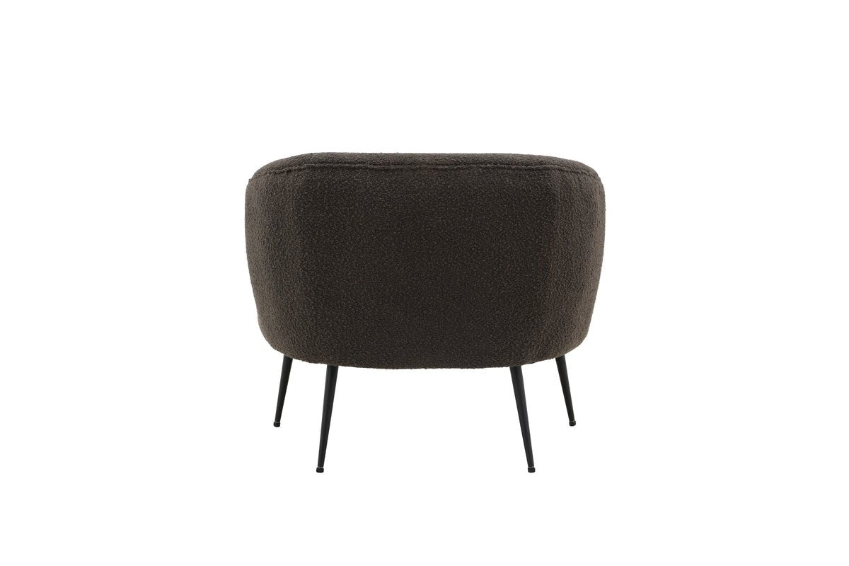Designer loungestoel Maleno – Bouclé-relaxstoel in Antraciet