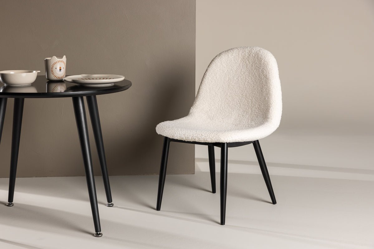 Kinderstoel Pola – 2-delige set in Wit met zwarte poten