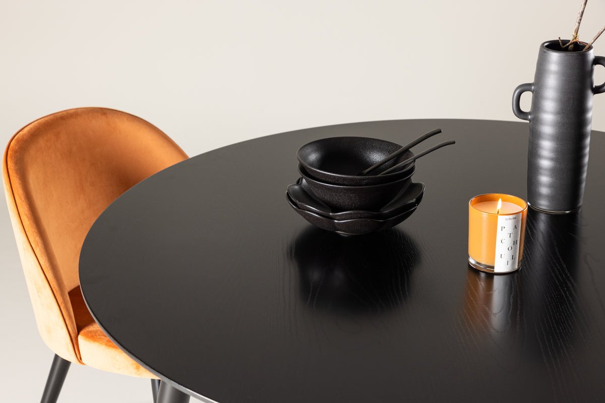 Eettafel Ravenna - ronde eettafel in Zwart met stalen poten