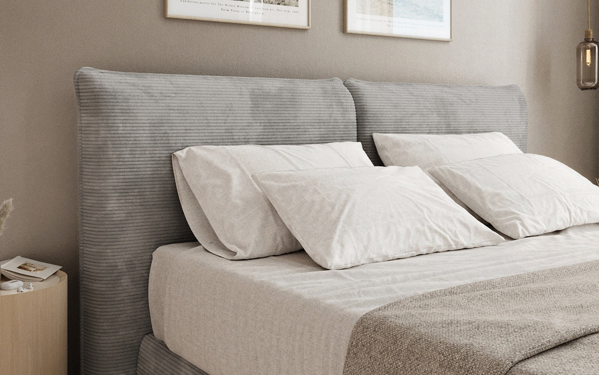 Boxspringbed Pillo in Ribstof