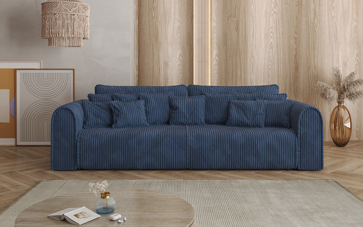 Designerbank Big Buddy 3-zits met slaapfunctie en opbergruimte in breed ribfluweel