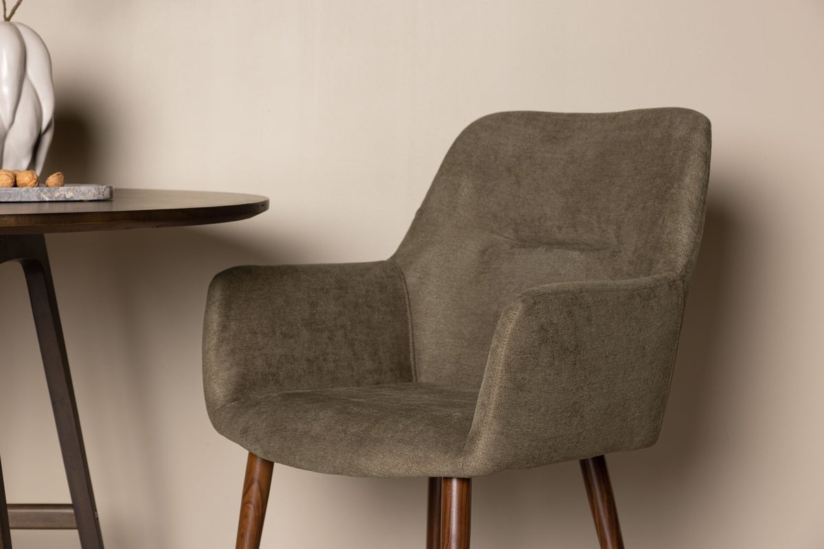 2-delige set - stoel Future met poten in modern walnootbruin