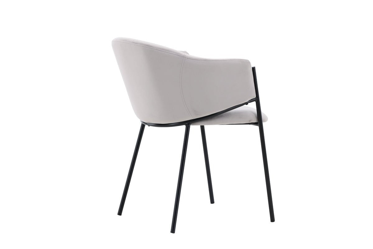 2-delige set - stoel Calyra met lichtgrijze fluwelen stof