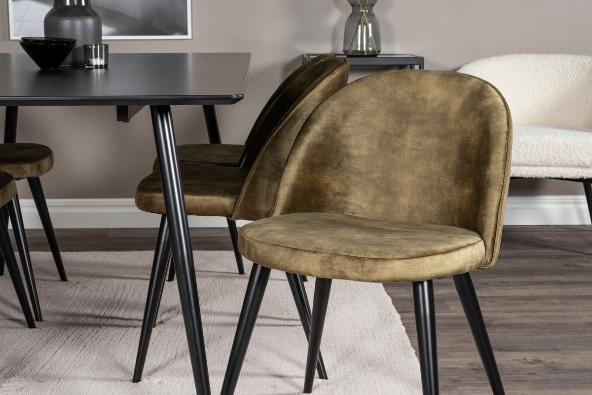 2-delige set - Stoel Philipe met Fluweel in keuze uit 2 kleuren