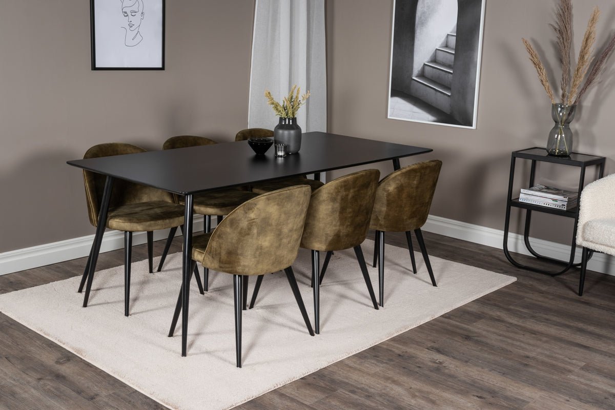 2-delige set - Stoel Philipe met Fluweel in keuze uit 2 kleuren