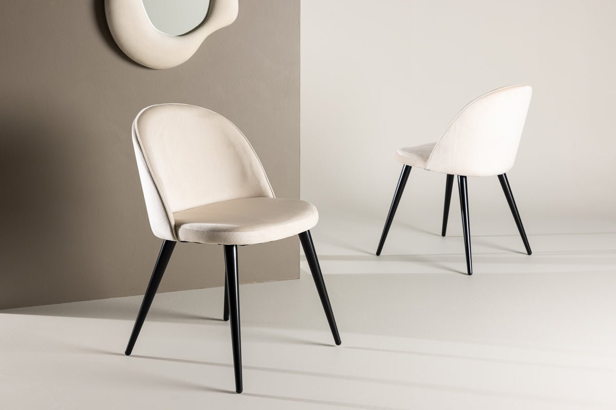 2-delige set - Stoel Philipe met Fluweel in keuze uit 2 kleuren