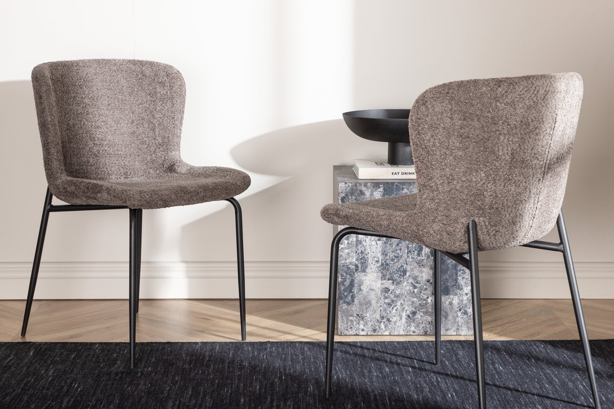 2er Set - Stoel Parisienne met zacht Bouclé