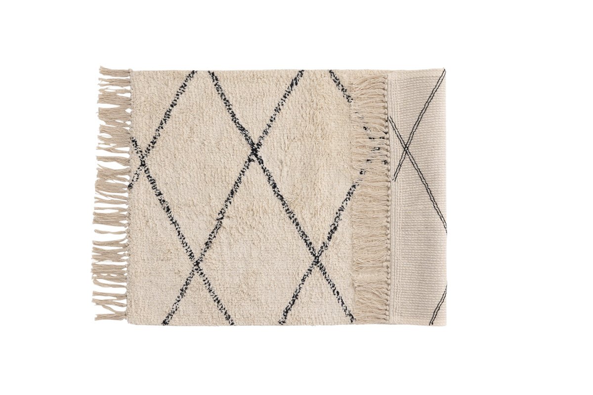 Badmat Uluwatu - met stijlvol zwart-wit patroon van katoen