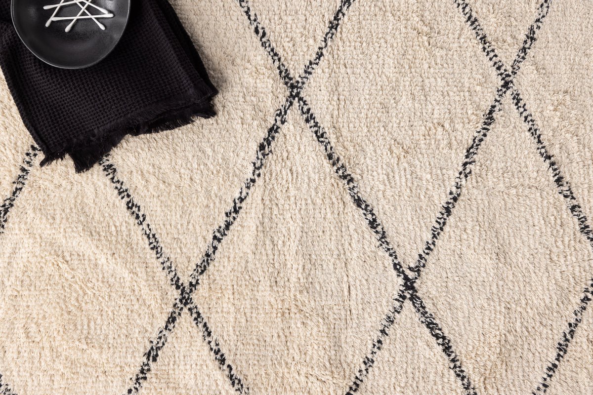 Badmat Uluwatu - met stijlvol zwart-wit patroon van katoen