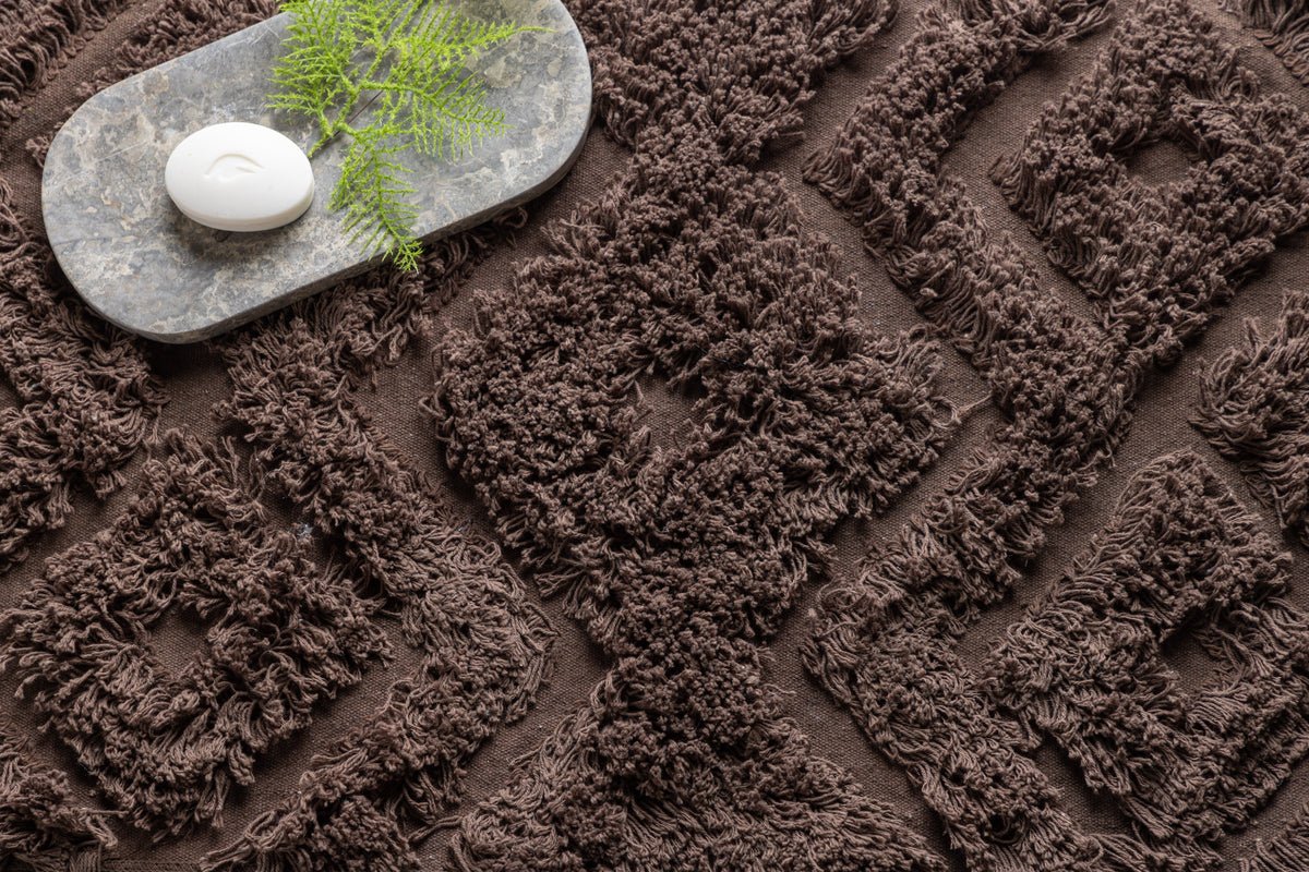 Badmat Savia – 100% katoen in donkergrijs of bruin