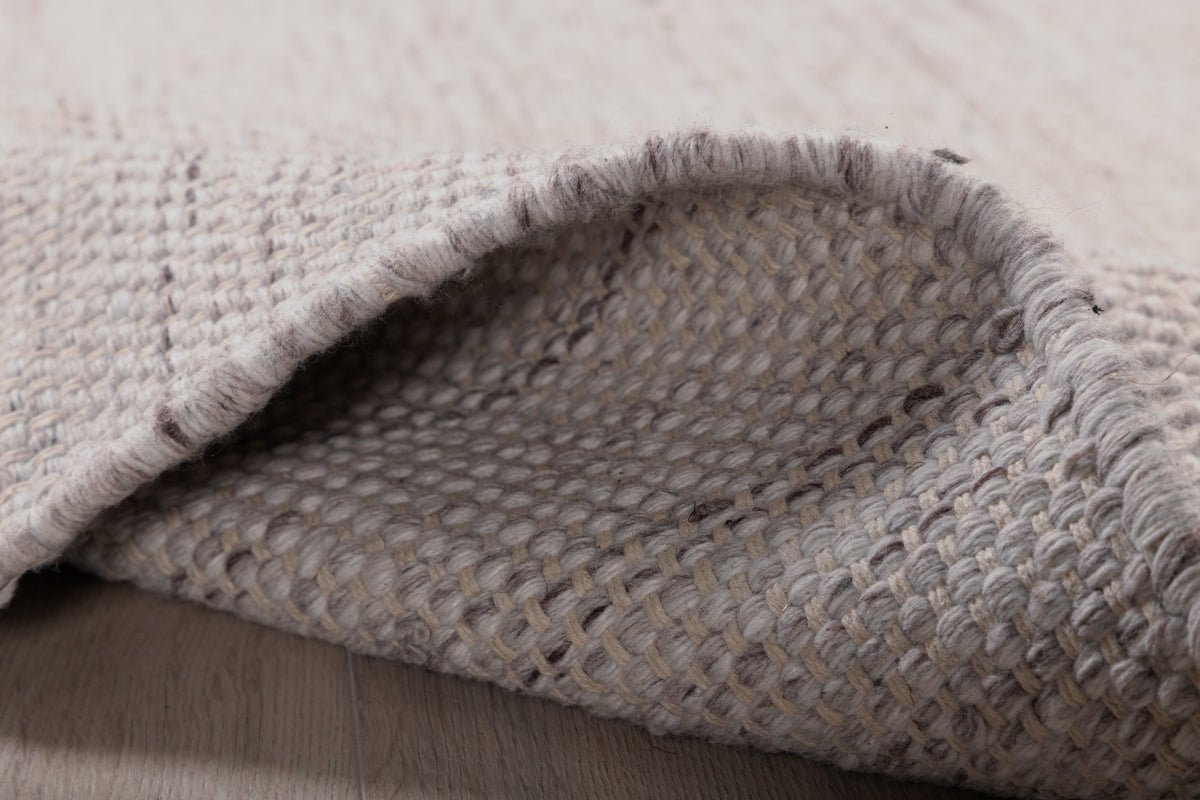 Vloerkleed Zay – handgeweven in Beige van polyester & katoen