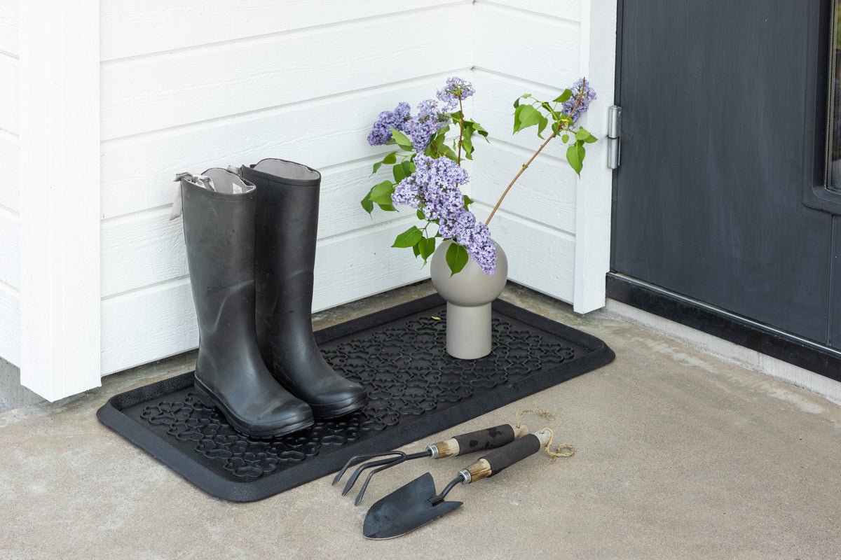 Schoenmat Lora - in Zwart van rubber