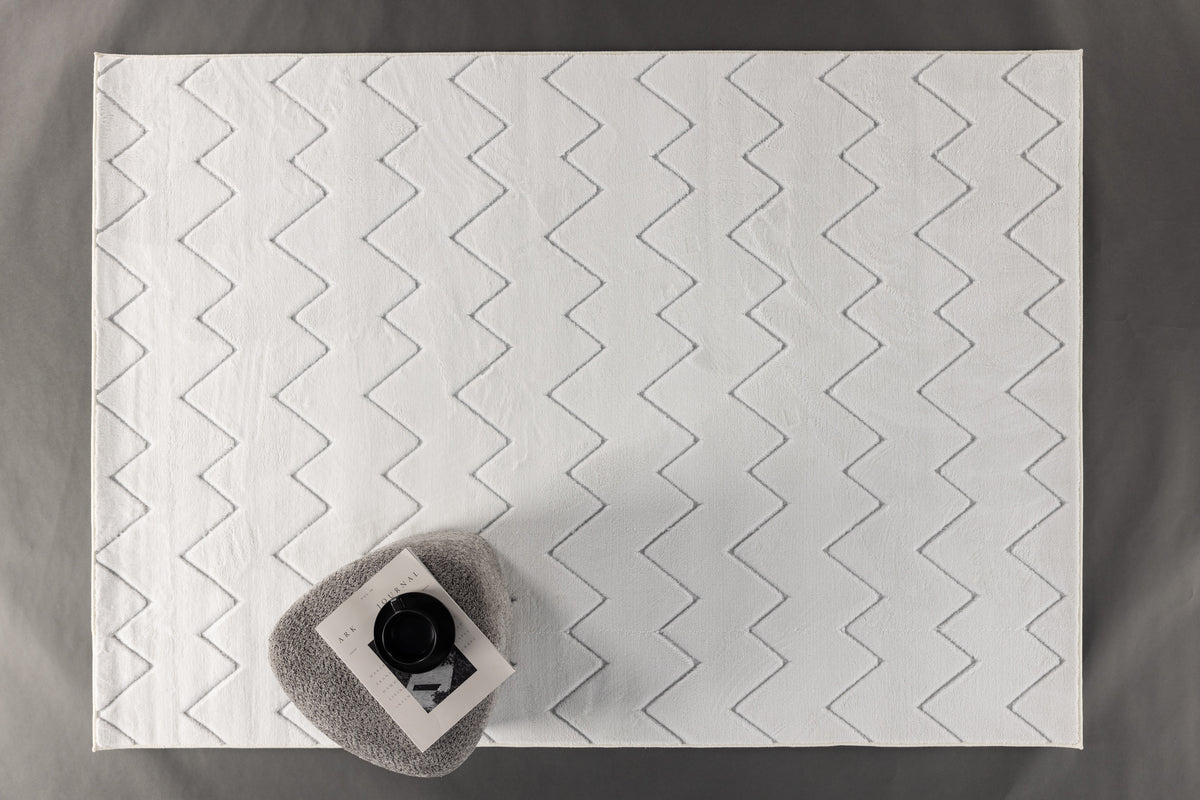 Vloerkleed Lyra – van polyester in wit of bruin