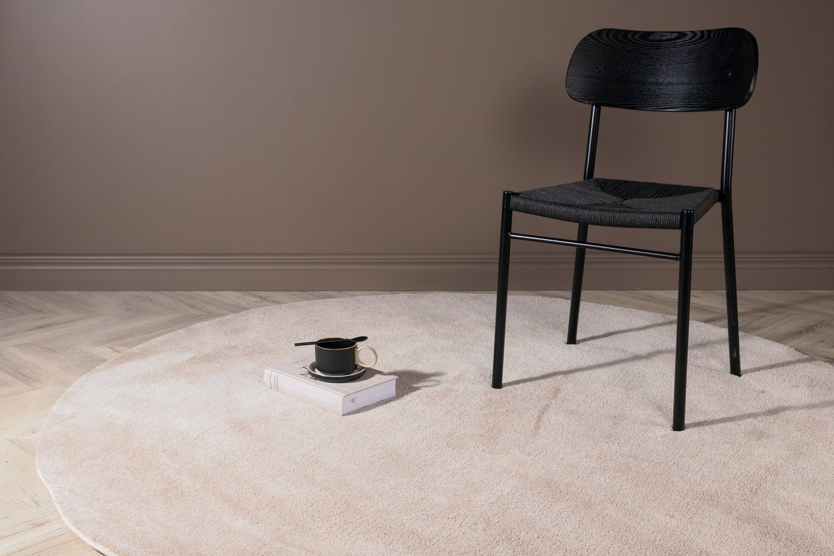 Vloerkleed Vasia – rond met glanseffect van polyester