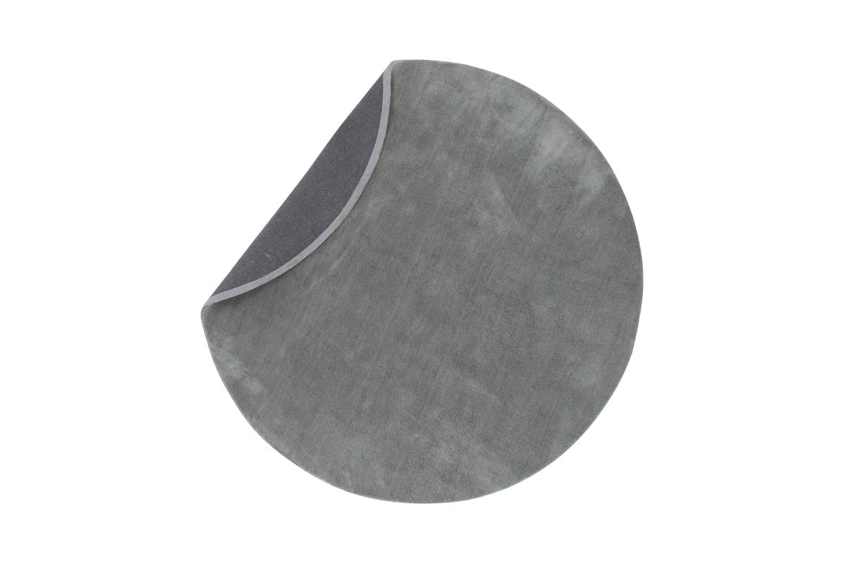 Vloerkleed Vasia – rond met glanseffect van polyester