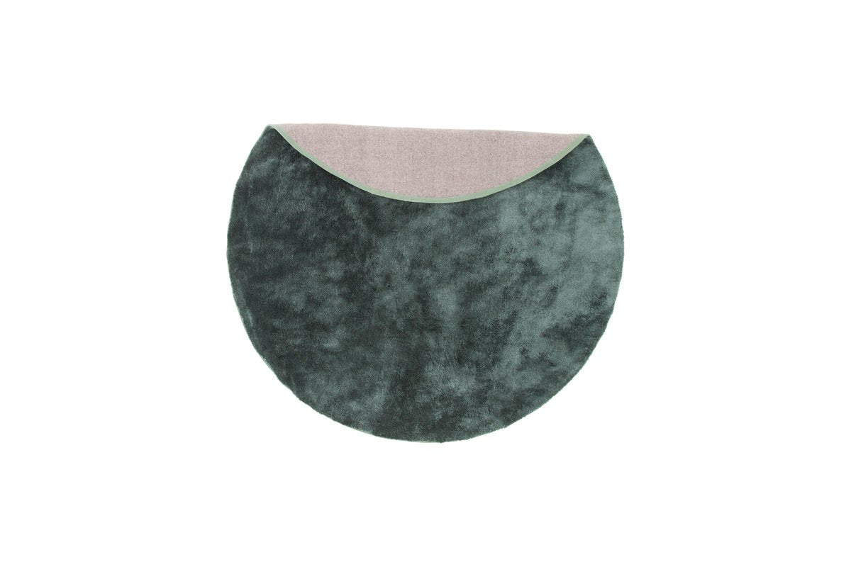 Vloerkleed Vasia – rond met glanseffect van polyester