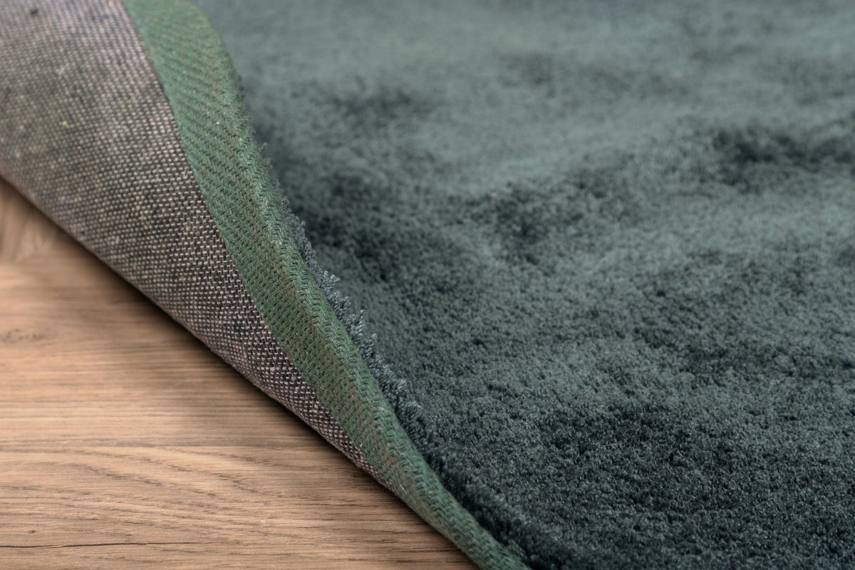 Vloerkleed Vasia – rond met glanseffect van polyester