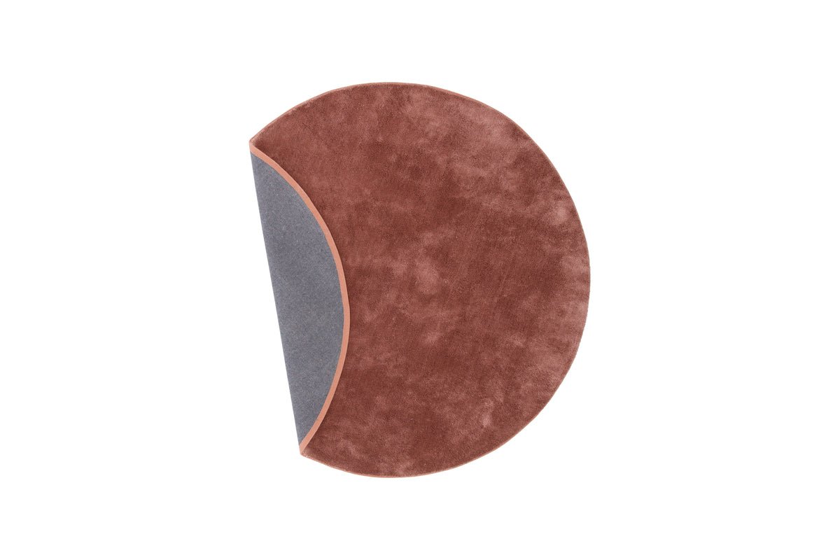 Vloerkleed Vasia – rond met glanseffect van polyester