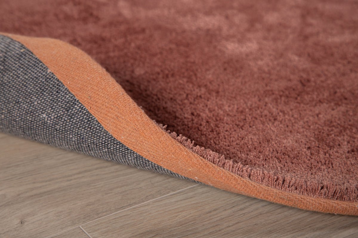 Vloerkleed Vasia – rond met glanseffect van polyester