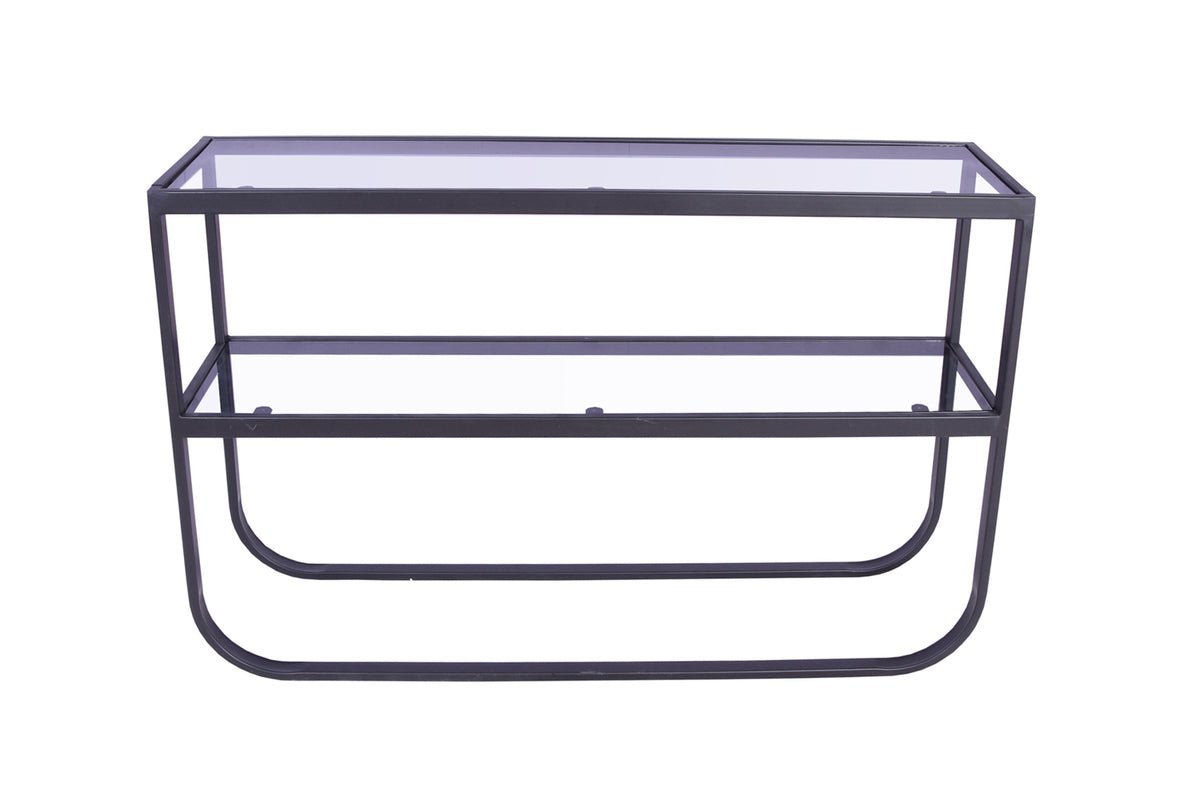 Bijzettafel Tiana – in Zwart of Wit met glazen blad