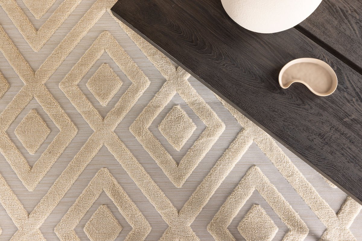 Vloerkleed Verona – in twee kleuren van polyester- en katoenmixweefsel