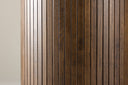 Eettafel Justin - ronde eettafel van essenhout in mokka met glazen blad