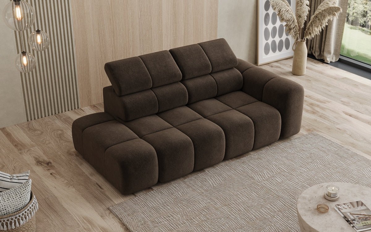 Designersofa 3-zits met chaise longue Mia in chenille