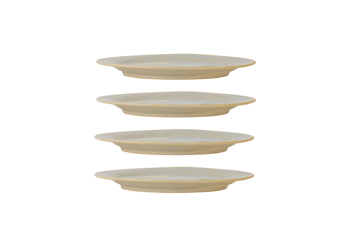 Teller-Set Lobio – Steengoed met handgeschilderd kreeftenmotief (4-delige set)