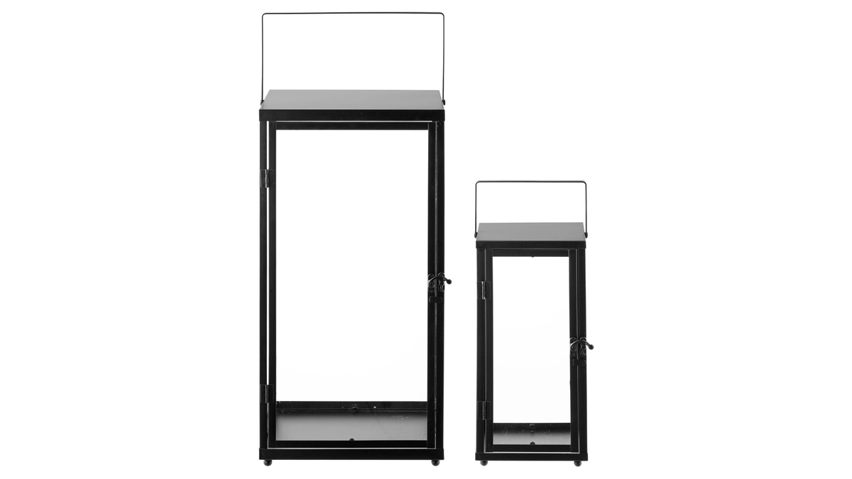 2-delige lantaarnset Felli - met zwart metalen frame