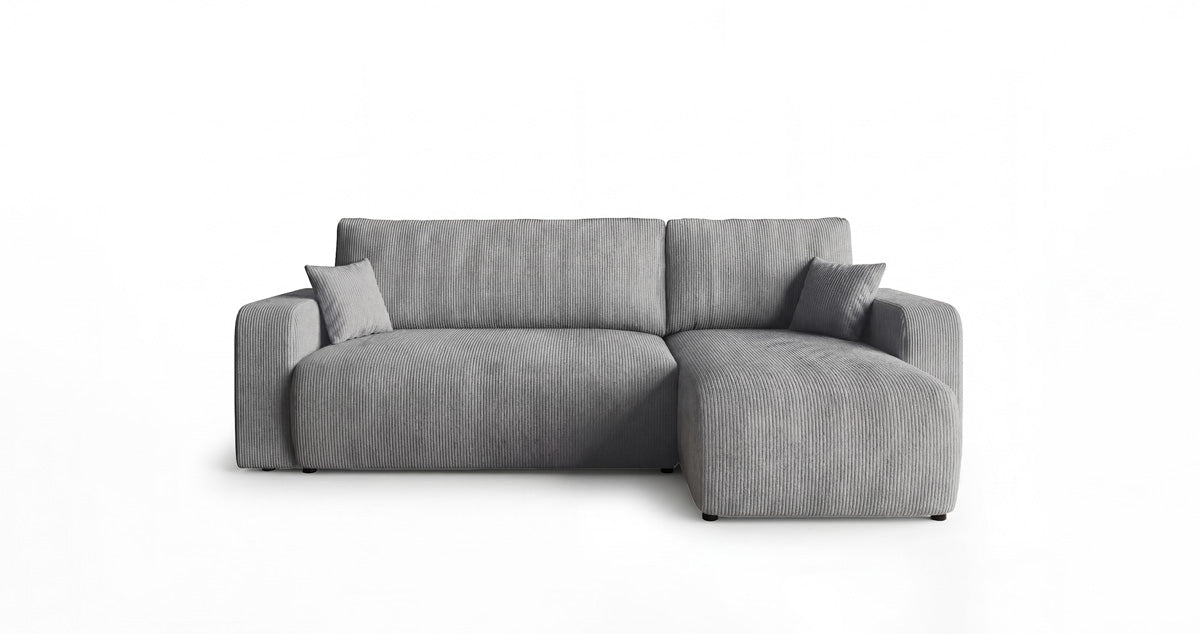 Designsofa Calva met slaap- en uitklapfunctie in Ribstof