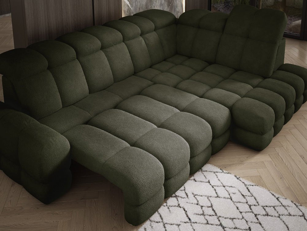 Designbank Lima L met elektrische slaapfunctie in Bouclé