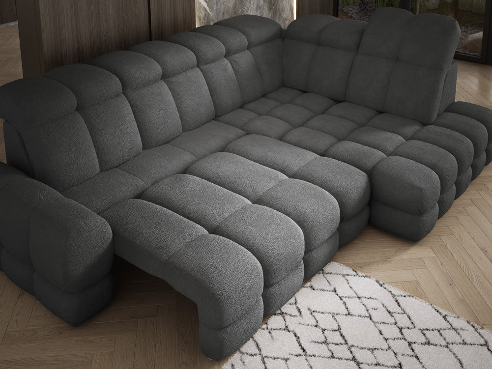 Designbank Lima L met elektrische slaapfunctie in Bouclé