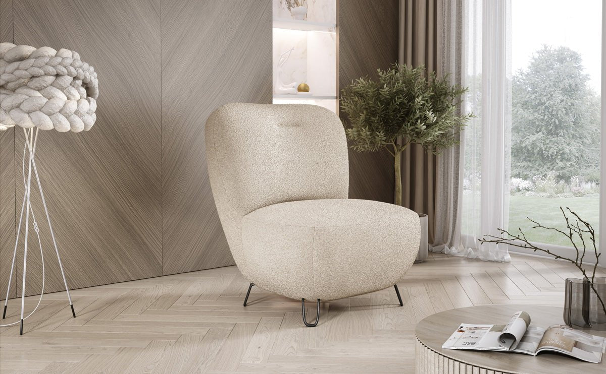Design Fauteuil Tokyo in Bouclé