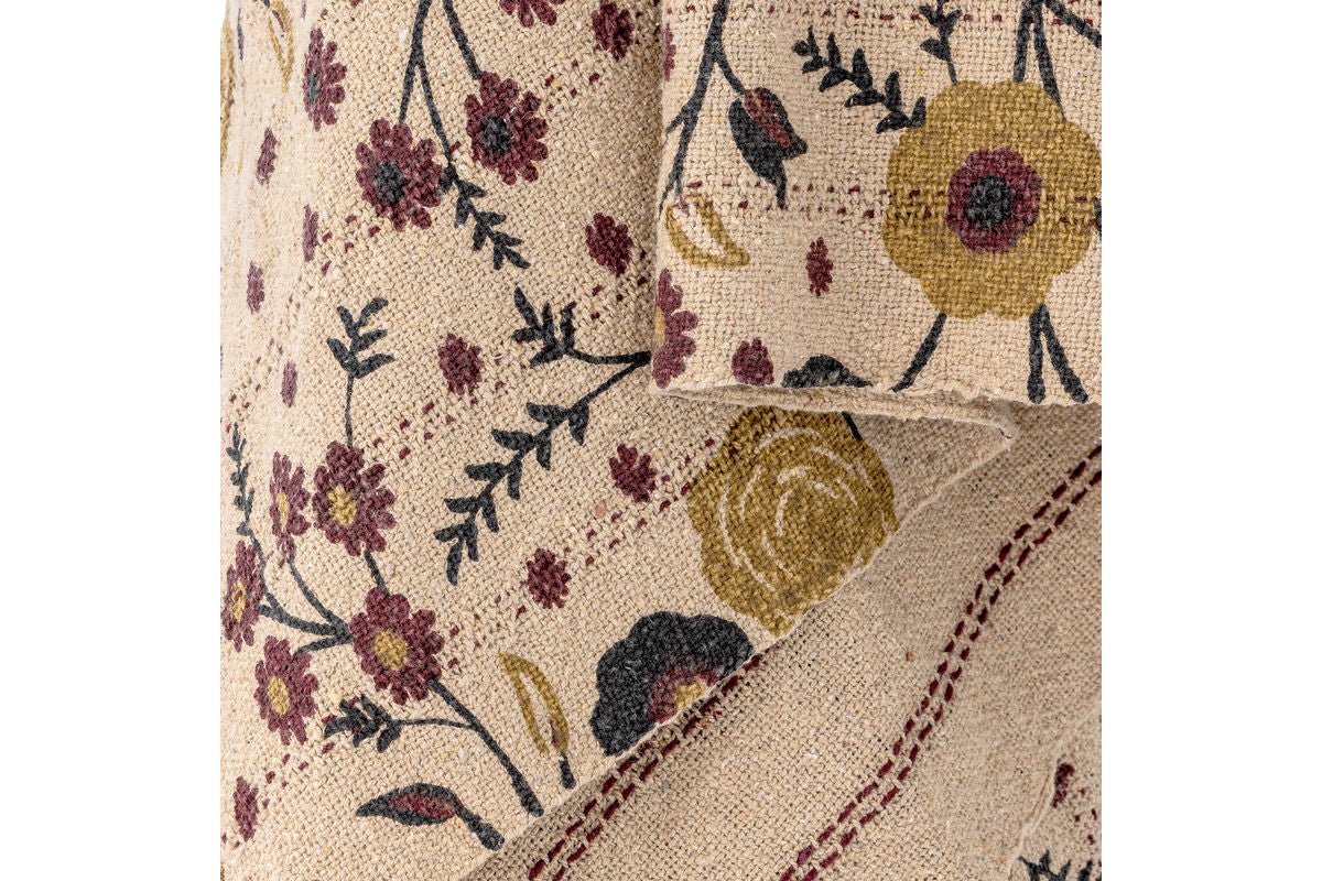 Tweepersoonsbedsprei Fiora – gerecyclede katoen met bloemmotief