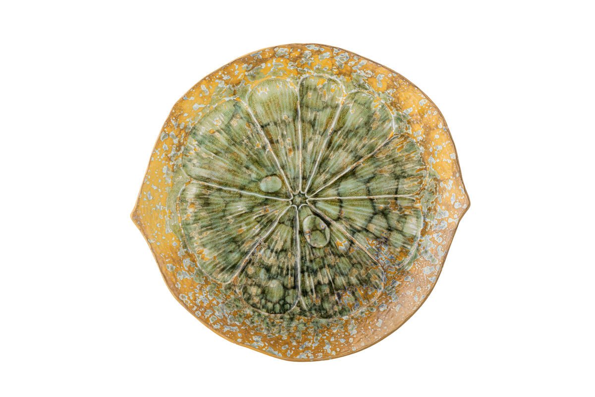 Serveerschaal Verde – steengoed met reactieve glazuur