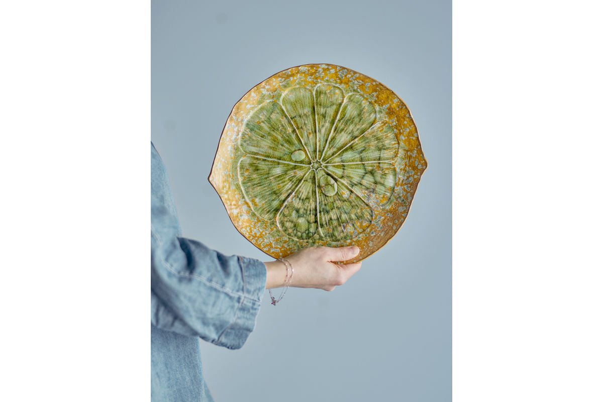 Serveerschaal Verde – steengoed met reactieve glazuur