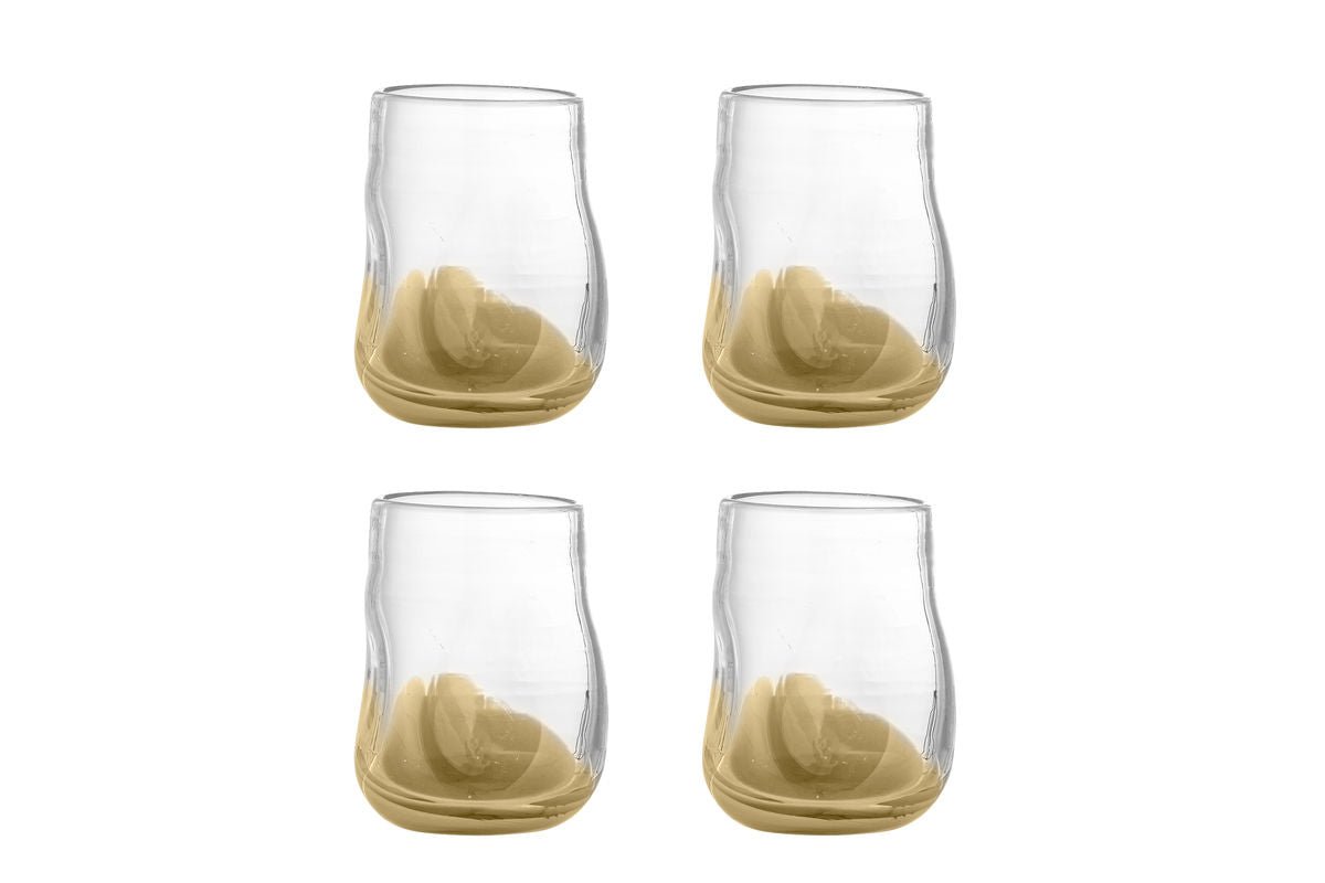 Drinkglazen Kati – helder glas met gouden kleurverloop (set van 4)