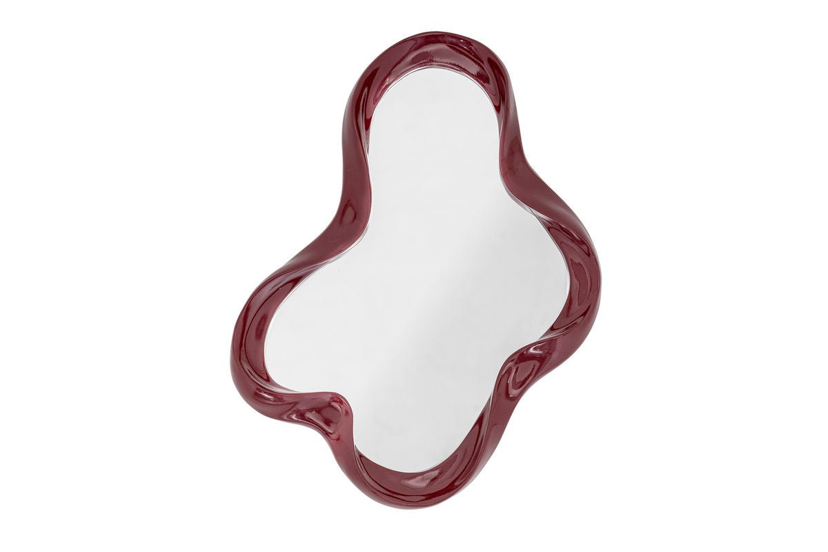 Wandspiegel Rubia – Organische vorm met hoogglanzende lijst in Rood