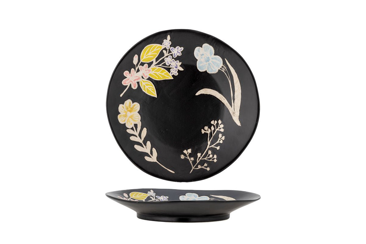 Serveerschaal Coco – Geperst bloemenpatroon met matte glazuur