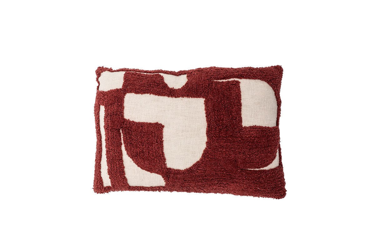 Sierkussen Cordoba – Abstract tufting-ontwerp in bordeauxrood