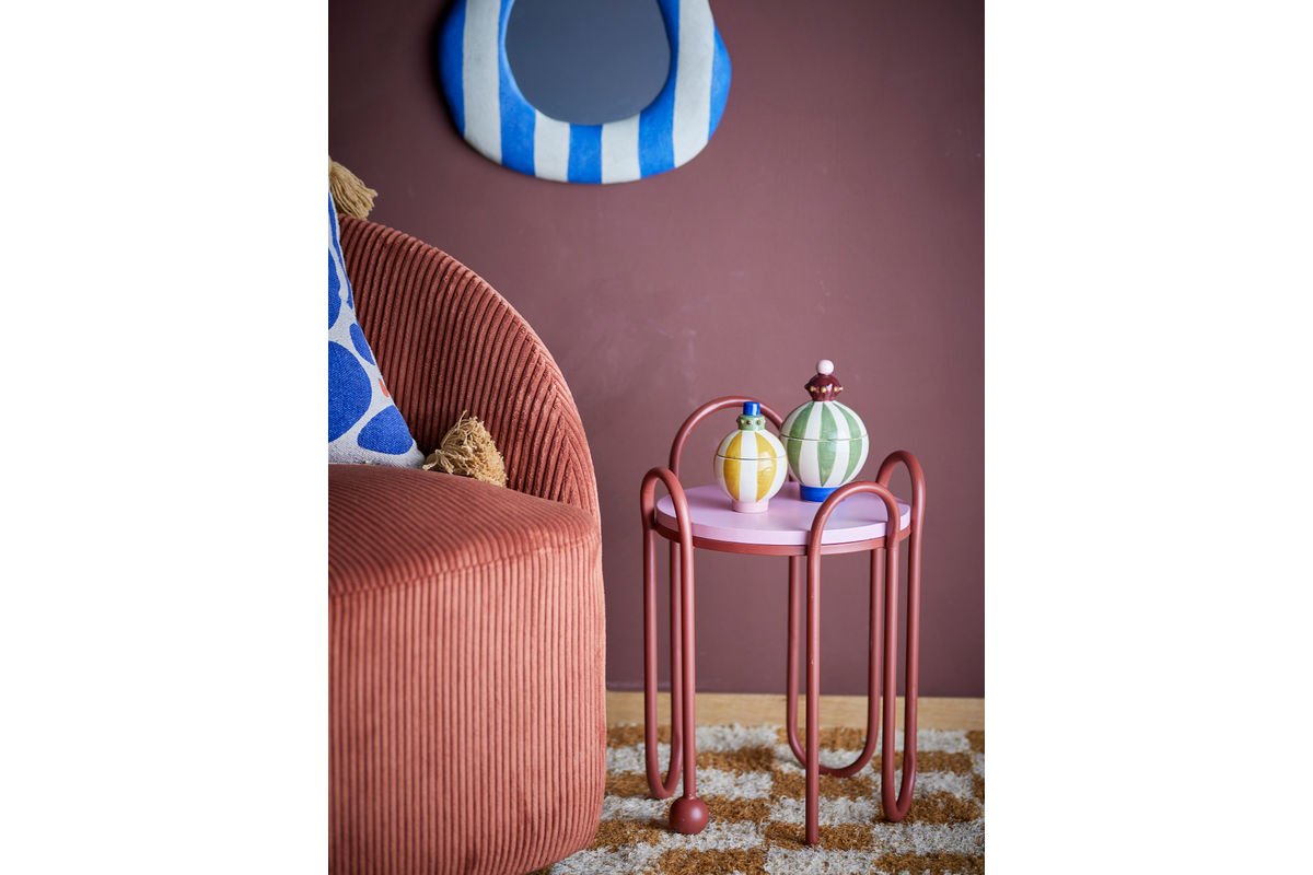 Bijzettafel Kalea – gelakt Metaal in Rood