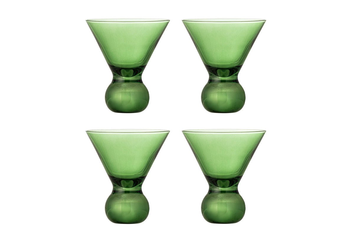 Cocktailglazen Elvo – gekleurd glas met sculpturale vorm (set van 4)