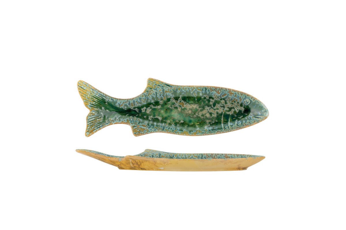 Serveerschaal Eirun - gemaakt van steengoed - visvorm