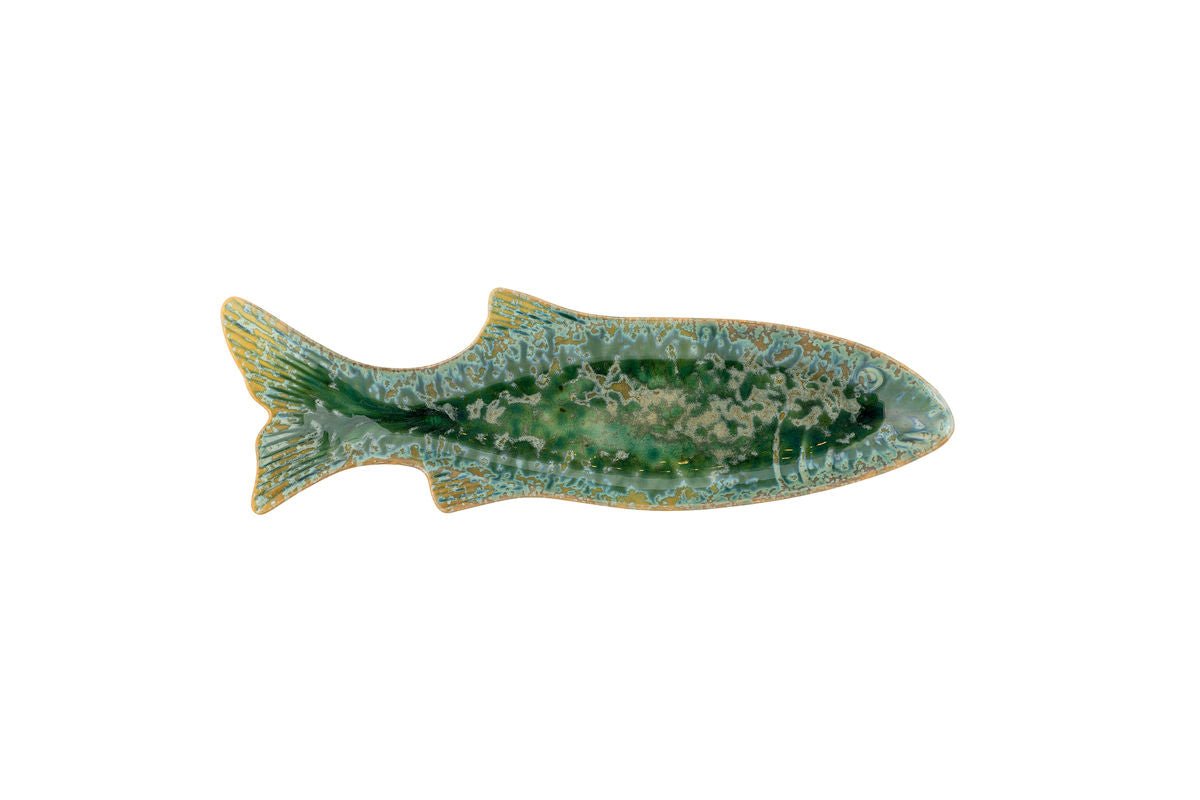 Serveerschaal Eirun - gemaakt van steengoed - visvorm